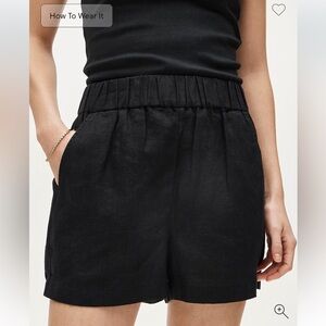 J. Crew Tropez Black Short in Linen. Size Large.